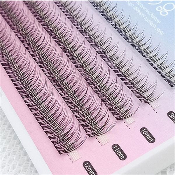

false eyelashes 1box five rows mixed 8/9/10/11/12mm grafted single cluster segmented fishtail lash extensions