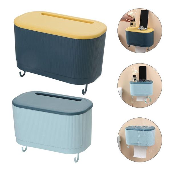 

tissue boxes & napkins 2pcs home use bathroom wall-mounted with hooks