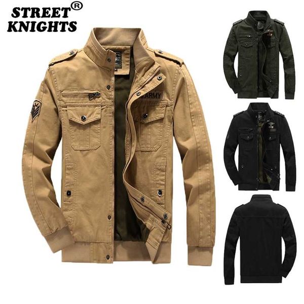 

men winter outwear bomber jacket air force pilot warm casual fur collar army tactical coat 211217, Black;brown