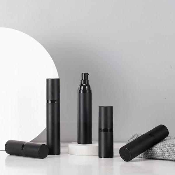

storage bottles & jars 1pcs 15ml 30ml 50ml vacuum pump bottle plastic travel lotion bottling spray sub-bottle protable container black airl