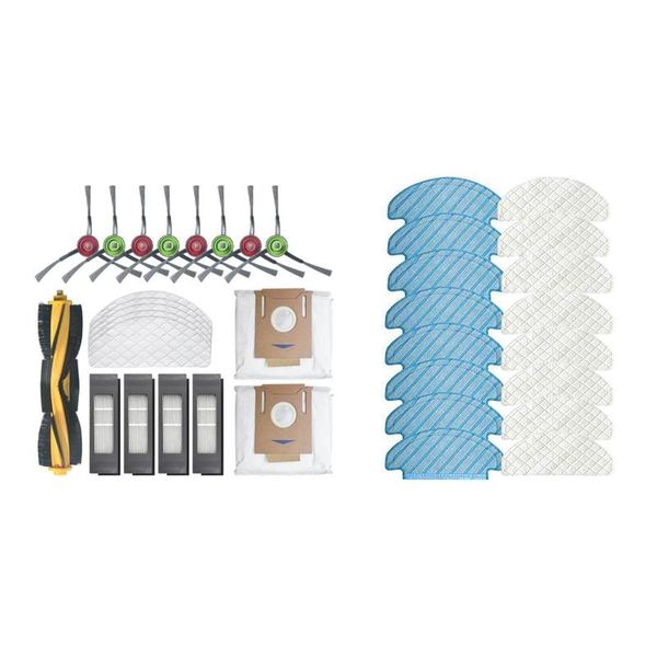 

set vacuum cleaner parts: 1 main brush side filter disposable cleaning mop dust bag & wipes cleaners