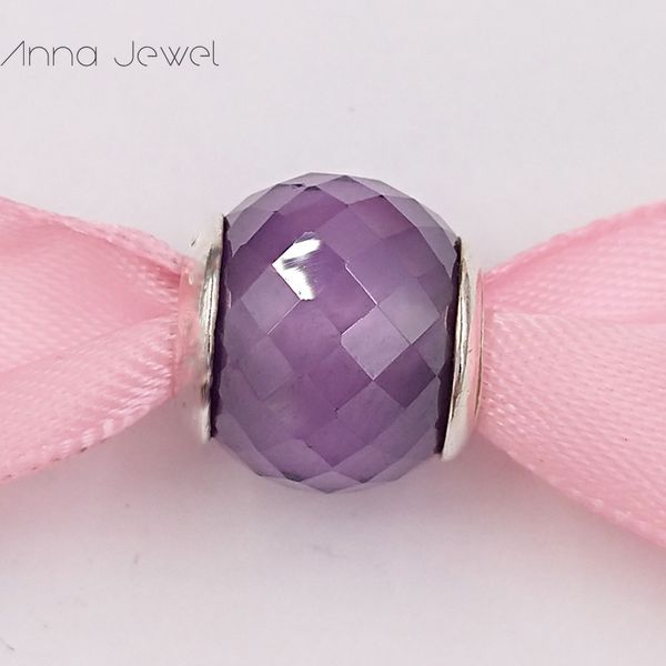 DIY charme pulseiras jóias pandora murano espaçador para pulseira fazendo pulseira roxo facetado vidro espaçador grânulo para mulheres presentes de aniversário homens festa de casamento 791499ACZ