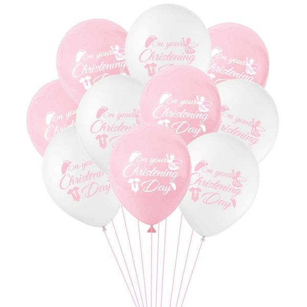 

party decoration 10pcs 12 inch angel print footprints baptism latex balloons baby shower for children girls boys birthday