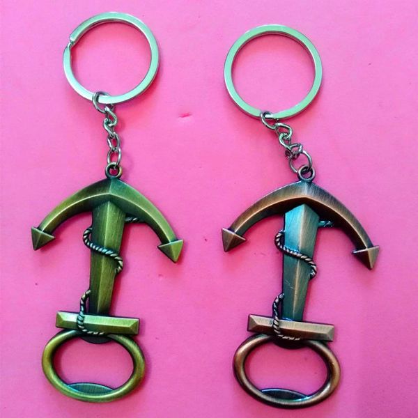 

keychains 1 pcs creative design retro anchor bottle opener key ring zinc alloy rudder chain, Silver
