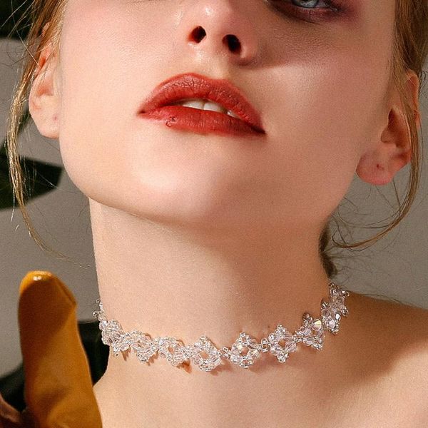 

chokers minar delicate full simulated pearls choker necklace for women shinning crystal beaded pendant necklaces statement jewelry 2021, Golden;silver