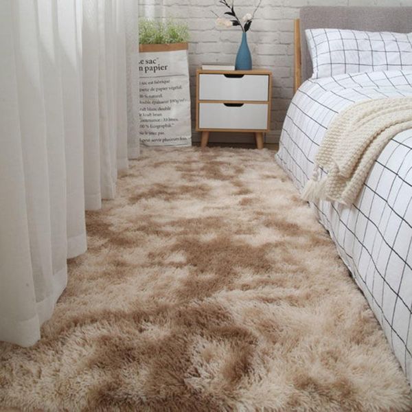

carpets bedroom bedside carpet living room coffee table sofa floor mat solid color plush thickened washed silk hair non-slip blanket