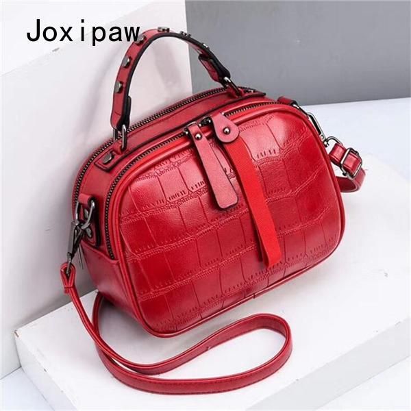 

evening bags leisure pu leather messenger women bag ladies shoulder contrast color zipper lattice crossbody rivet handbags