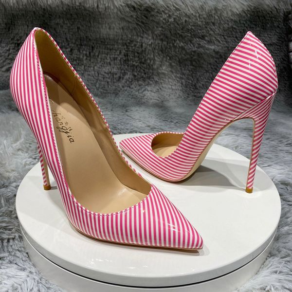 

dress shoes women pumps pink stripe patent leather high heels 1 0co9, Black