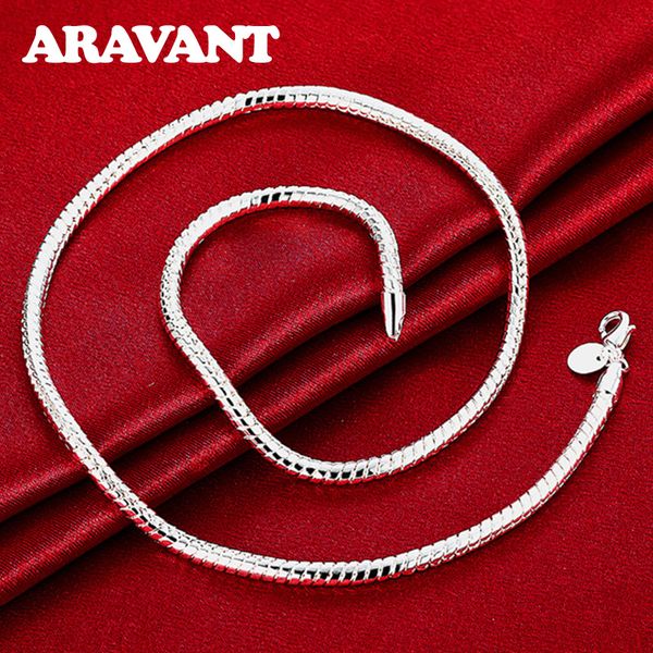 Collane di serpenti da 4 mm in argento 925 per le donne della collana della collana del partito della moda delle donne di alta qualità