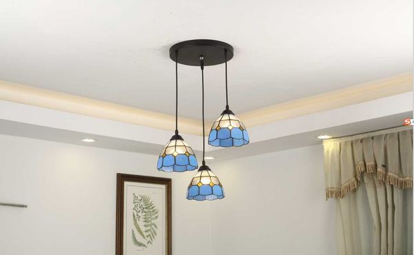 

pendant lamps vintage tiffany lights mediterranean stained glass hanging lamp led kitchen lighting fixtures home loft decor