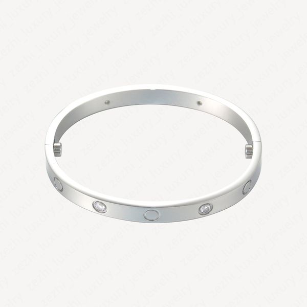 

love bracelet bangles women men 18k white gold plated 6mm stainless steel screw screwdriver bracelets nracelet accessories with jewelry pouc, Golden;silver