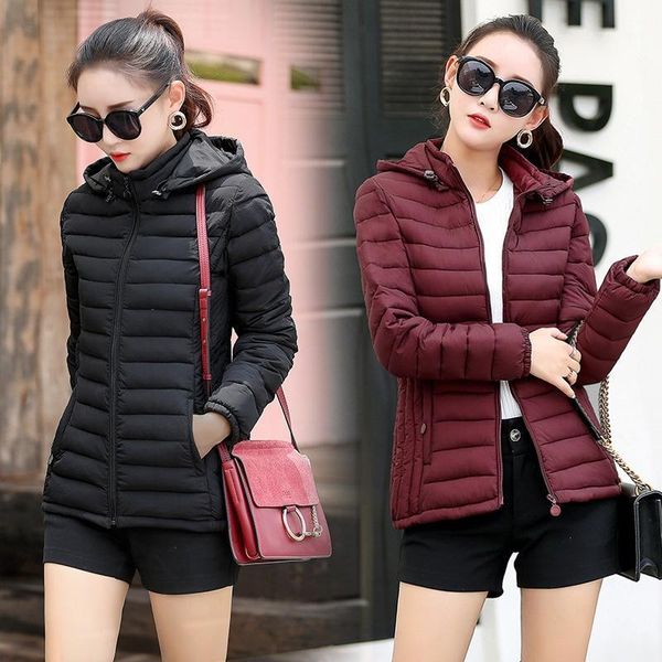 

women's down & parkas 2021 ladies fashion coat winter jacket women outerwear short wadded jacke female padded parka overcoat plus size, Black