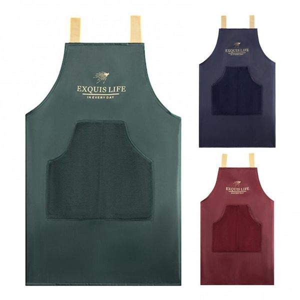 

aprons sleeveless apron household oxford cloth waterproof wipeable bib workwear with pocket for kitchen cooking