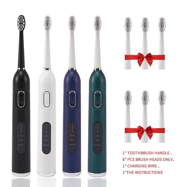 

smart electric toothbrush boyakang sonic teeth brush byk07 with 6 replacement heads dupont bristles 3 modes charging base