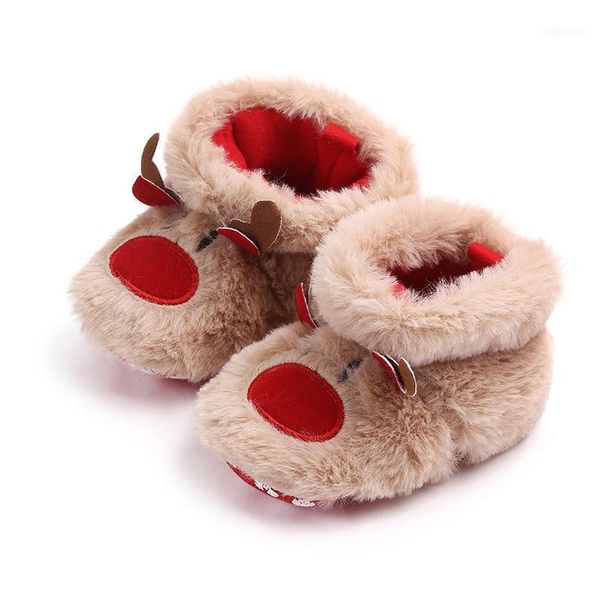 

first walkers christmas baby shoes plush warm winter born girl boy thick elk boots soft sole non slip infant toddler1