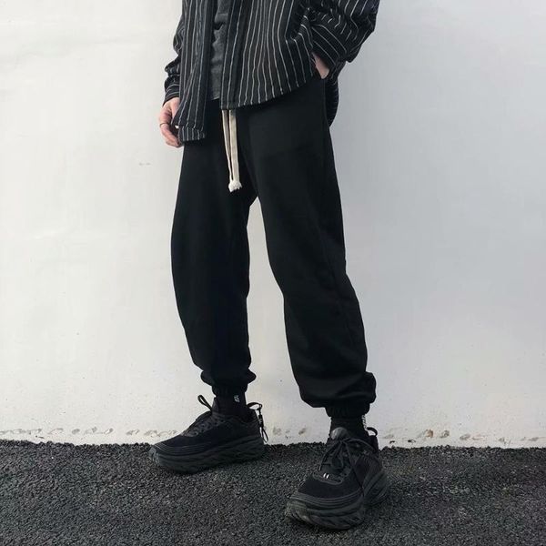 

dark black ro high street pants men's and women's ulzzang loose leggings ins hip hop jeans, Blue