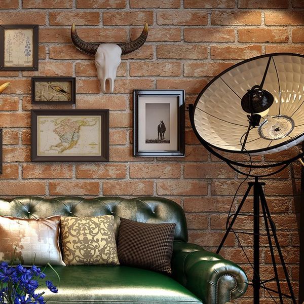 

retro nostalgia 3d three-dimensional imitation brick wallpaper cafe bar restaurant culture stone red wallpapers