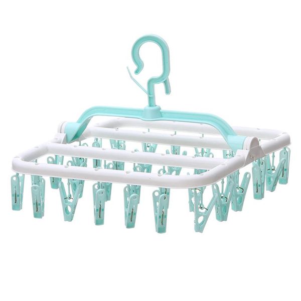

hangers & racks 32 clips drying rack backyard laundry room windproof children adults portable folding clothes hanger balcony home multifunct