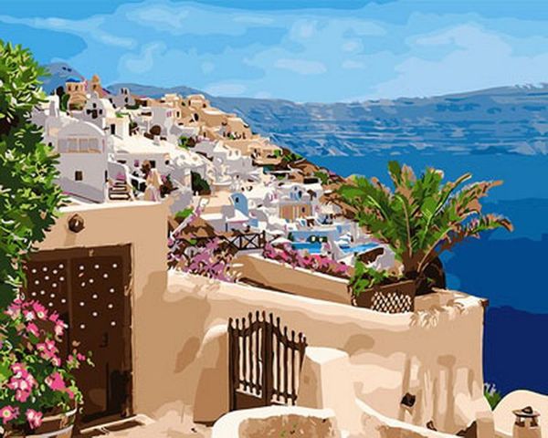 

paintings unframe diy picture oil by numbers paint number for home decor canvas painting 5065cm greece