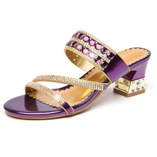 

sandals 2021 summer roman thick bottom with beaded high heels fashion women, Black