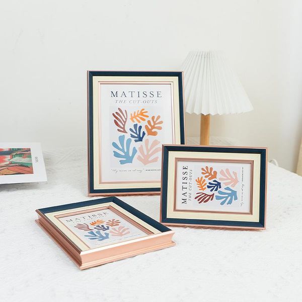 

frames classic wood decorative picture frame for deskwall art painting po display stand diy poster home decor pf-8
