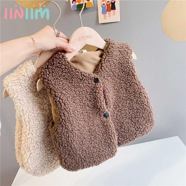 

toddler girl korean autumn winter waistcoat children's double vest baby boys girls thicken plush outerwear coat, Camo