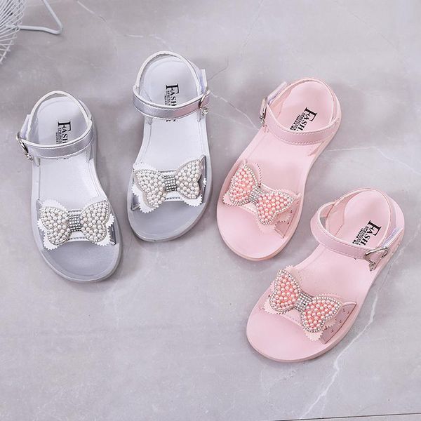 

sandals girl sandal 2021 children's leisure princess summer soft bottom non-slip cute child bow, Black;red