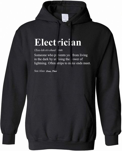 

definition of an electrician hoodie m3fm#, Black