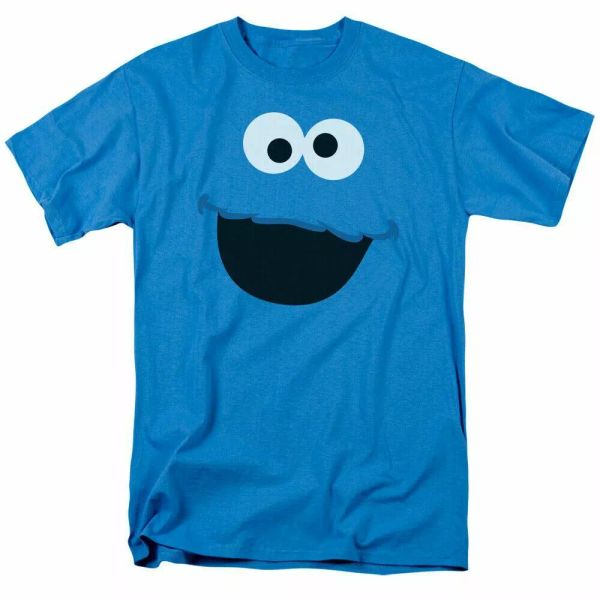 

Sesame Street Cookie Monster Face T Shirt Mens Licensed Classic TV Turquoise, White;black