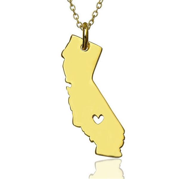 

european and american style, california map necklace stainless steel pendant necklaces, Silver