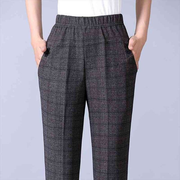 

autumn winter middl aged women warm velvet elastic waist casual straight pants female trousers plus size clothing, Black;white