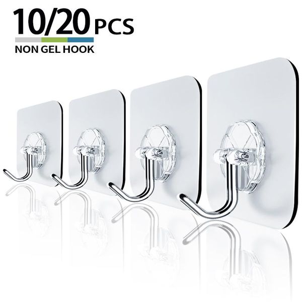 

20/10pcs transparent strong suction wall hooks for home kitchen and bathroom sucker hanger key holder storage towel hook & rails