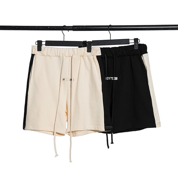 

fg stitched high street fashion brand ess trend versatile casual sports tether men's and women's shorts, Black