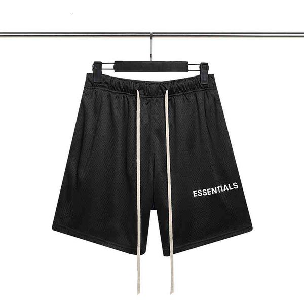 

men's pants mens short cotton shorts pants trousers drawers mesh essentials letter-printed loose essential hip hop fog men reflective d, Black
