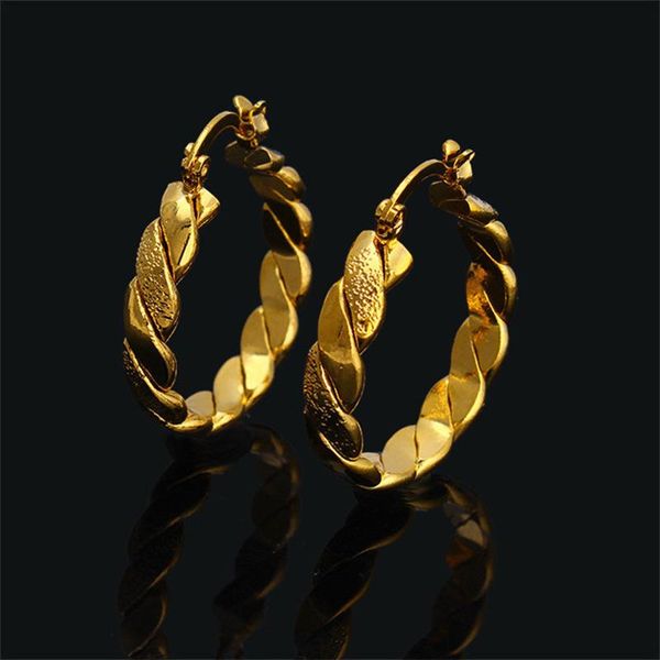 

hoop & huggie golden braided earrings, a fashionable and simple earring, twist-shaped frosted jewelry, gift for friends, Golden;silver