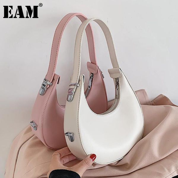 

shoulder bags [eam] women adjustable chains handbag pu leather personality all-match crossbody bag fashion tide 2021 18a3170