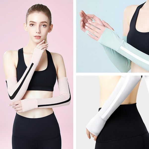 

elbow & knee pads ice arm warmers silk sunscreen sleeve outdoor cycling fishing breathable anti ultraviolet, Black;gray