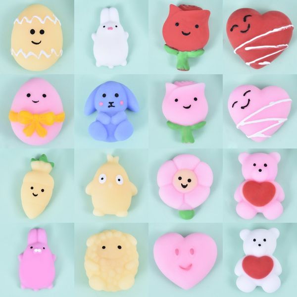 Pasqua San Valentino Party Mochi Squishy Toys Mini Kawaii Squeeze Giocattoli antistress Cestini imbottiti