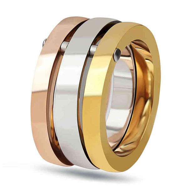 

niba 3 pieces/set rose gold/silver color titanium steel rings for women jewelry anniversary ring set