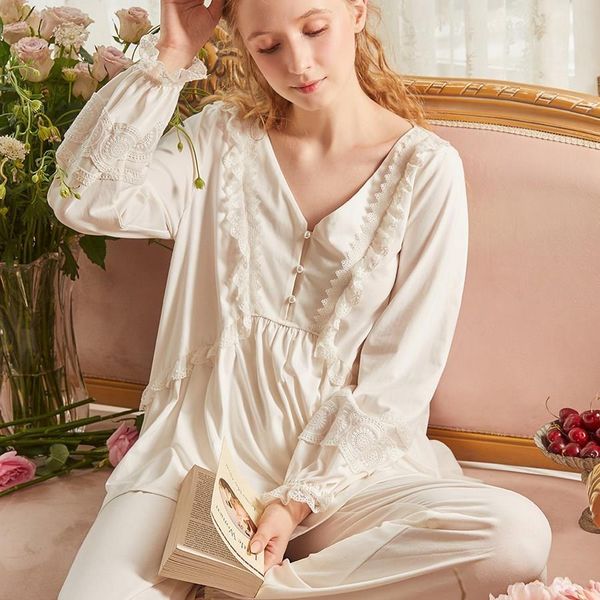 

fashion cotton long sleeve womens sleepwears pajamas sets pink white cardigan v neck vintage sleepwear sweet nightsuits spring autumn, Black;red