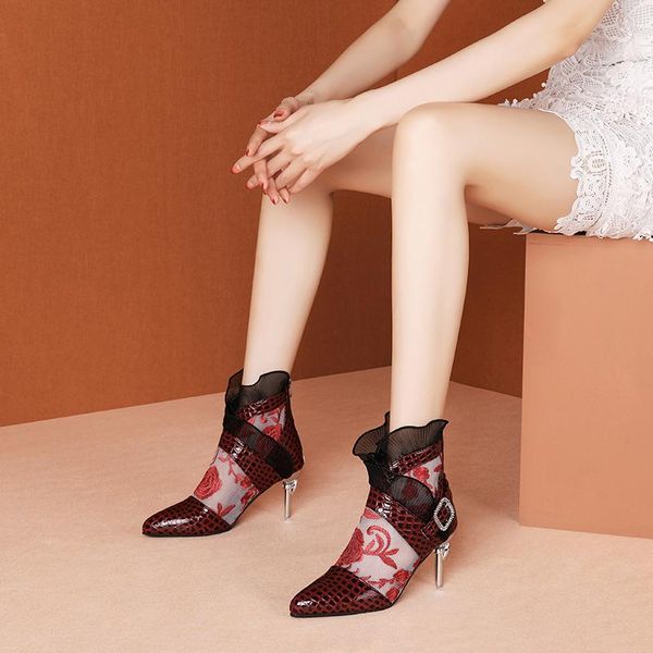 

dress shoes high heel sandals women pumps super breathable ankle boots woman professional single ladies 2021, Black