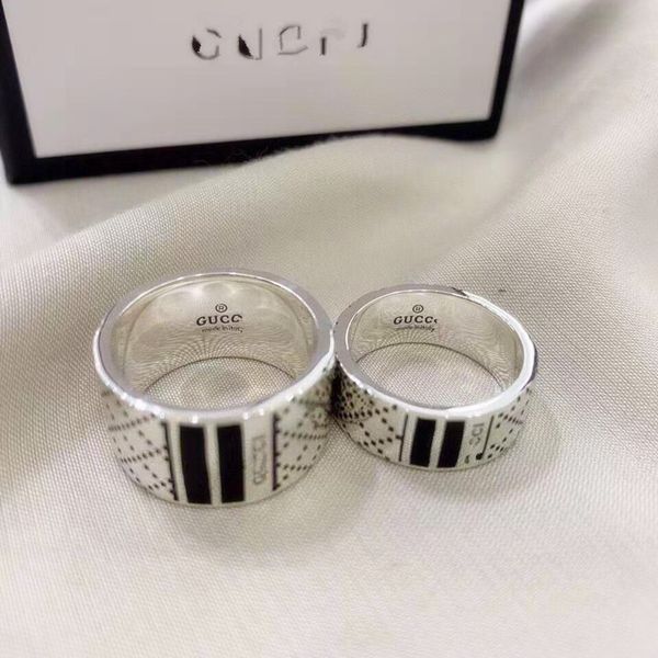 

925 silver old red and black diamond check couple ring gift exclusive fine jewel