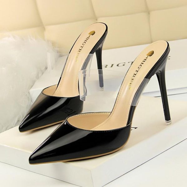 

dress shoes high heels sandals pvc transparent pumps perspex heel stilettos point toes womens party nightclub pump, Black