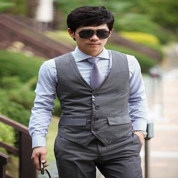 

fashion leisure simple generous clothing wedding suits for men three piece (jacket+pants+vest+tie) men's & blazers, White;black