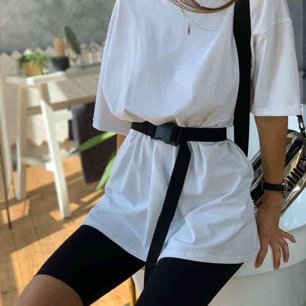 

fashion white khaki women summer caual o neck short sleeve shirt bodycon shorts bottom suit two piece sets clothing 210413