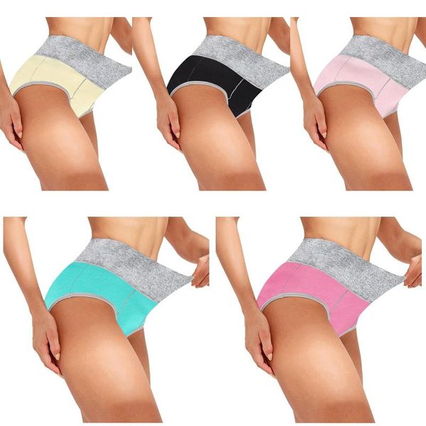 

women's panties abdomen high waist ladies cotton bondage sports briefs large size breathable women underwear, Black;pink