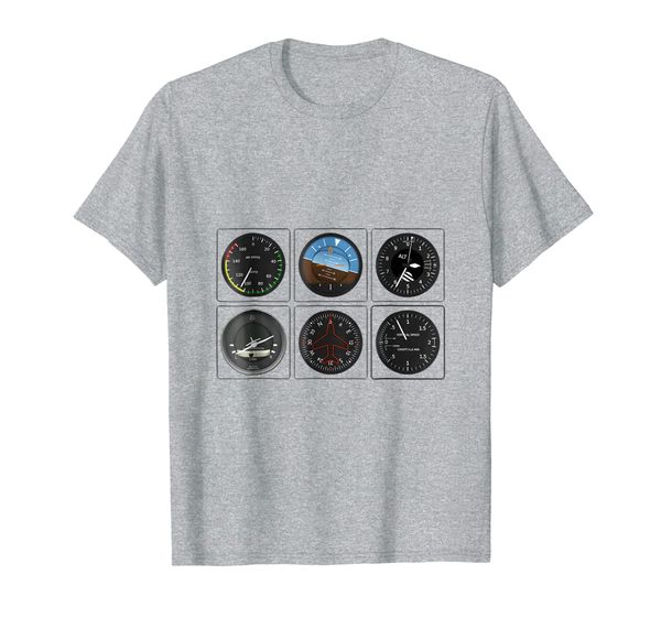 

flight instruments airplane pilot aviation t-shirt, White;black