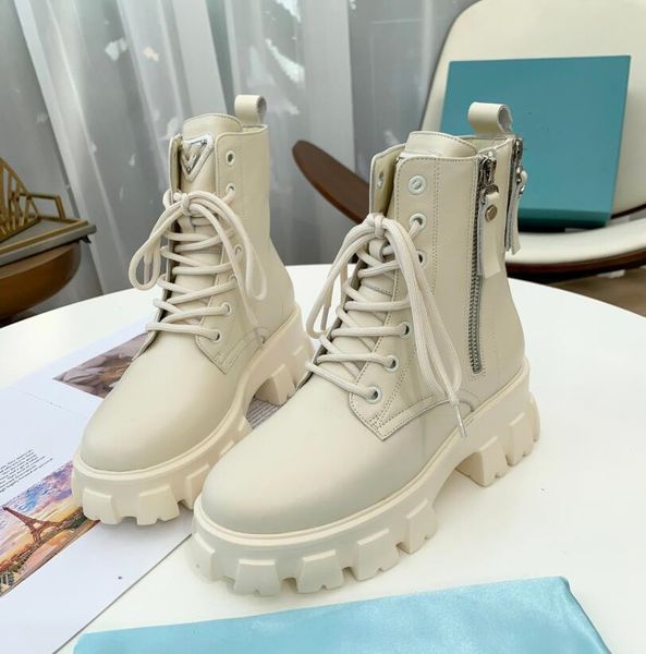 

women monolith fur boot nylon boots rois leather ankle combat with pouch fashion battle shoes rubber sole platform size 35-40, Black