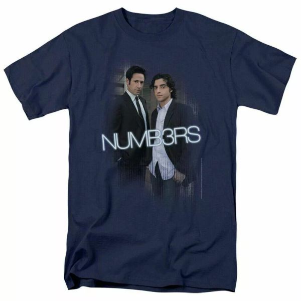 

numbers don & charlie t shirt mens licensed classic tv show epps navy, White;black