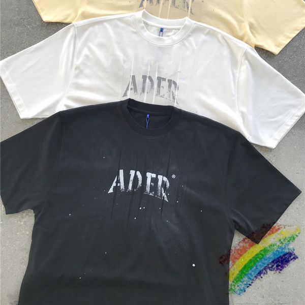 

men's t-shirts 1:1 quality adhere to z-stitch t-shirts error shirts of vintage men's old risk splash paint, White;black